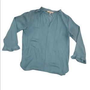 LOFT flutter sleeve silk top